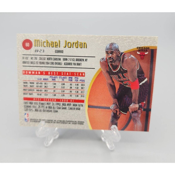 Michael Jordan Bowman 1998 #60 Bulls HOF Basketball Trading Card - Picture 2 of 6